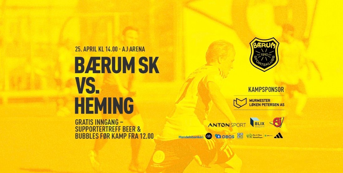 Kom på kamp: Sees vi lørdag mot Heming? Du kan nyte nykvernet kaffe fra Den Gyldne Bønne i kiosken!