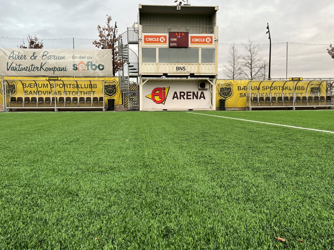 AJ Arena: Kunstgresset på AJ Arena er et av landets aller beste - nå blir det nierfotball her i tillegg under Kalvøya Cup